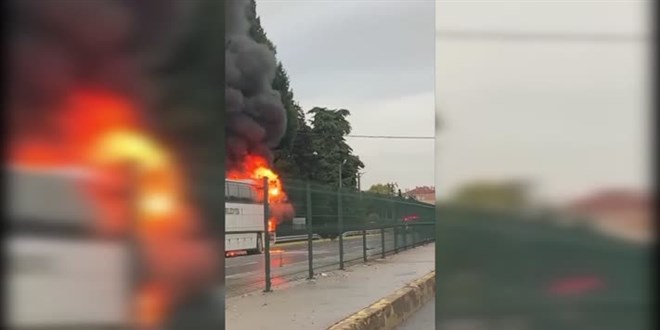 Yalovasporlu futbolcular� ta��yan otob�ste yang�n ��kt�