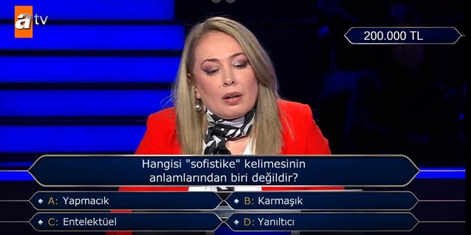 Hangisi 'sofistike' kelimesinin anlamlar�ndan biri de�ildir?