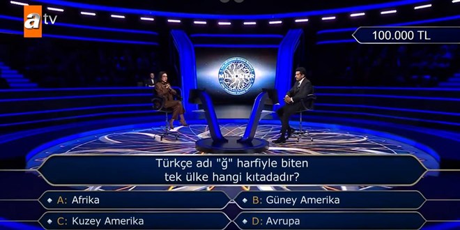 T�rk�e ad� '�' harfiyle biten tek �lke hangi k�tadad�r?