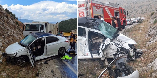 Kahramanmara�'ta korkun� kaza! �ki er hayat�n� kaybetti