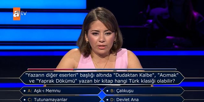 'Yazarn dier eserleri' 'Yaprak Dkm' yazan bir kitap hangi Trk klasii olabilir?