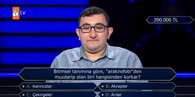 'Araknofobi'den muzdarip olan biri hangisinden korkar?