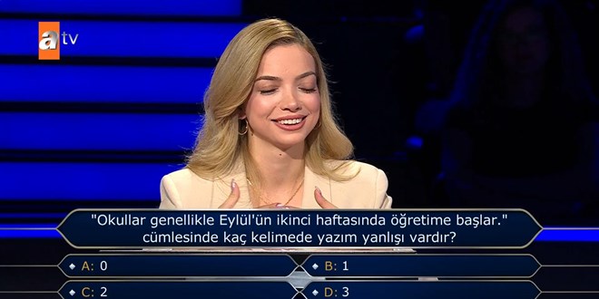 'Okullar genellikle Eyll'n ikinci haftasnda retime balar' cmlesinde ka kelimede yazm yanl var?