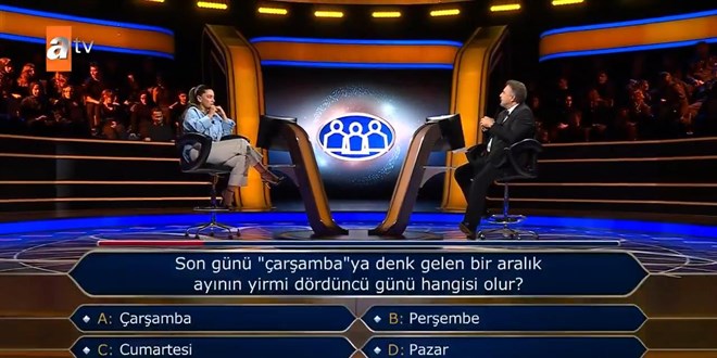 Son gn 'aramba'ya denk gelen bir aralk aynn yirmi drdnc gn hangisi olur?