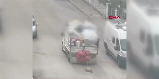 Kamyonete ba�lanarak s�r�klenen k�pek kurtar�ld�