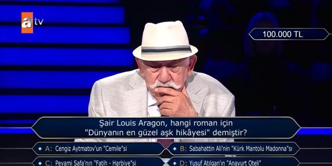 Milyoner'de tek soruda 3 joker harcad�, yine de bilemedi