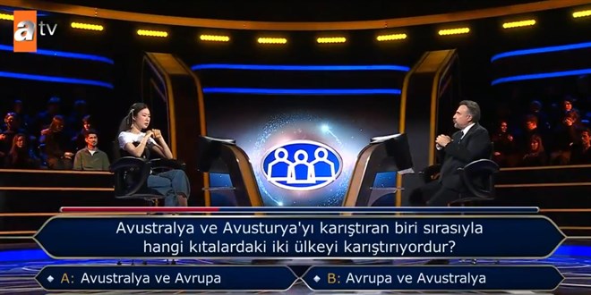 Avustralya ve Avusturya'y� kar��t�ran biri s�ras�yla hangi k�talardaki iki �lkeyi kar��t�r�yordur?