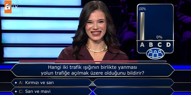 Hangi iki trafik �����n�n birlikte yanmas� yolun trafi�e a��lmak �zere oldu�unu bildirir?