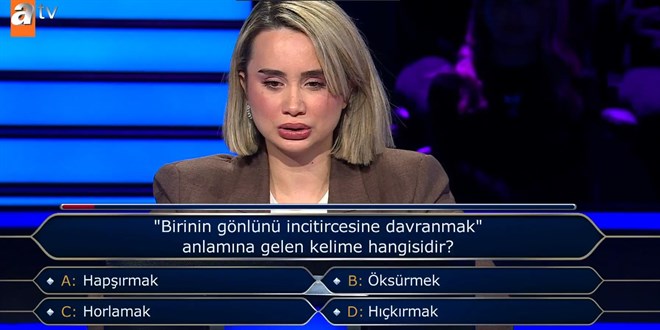 'Birinin g�nl�n� incitircesine davranmak' anlam�na gelen kelime hangisidir?