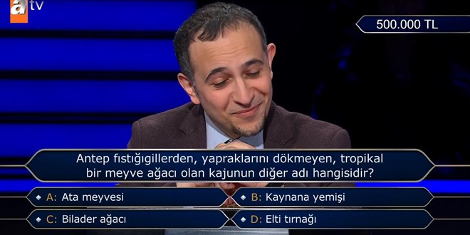 Tropikal bir meyve a�ac� olan kajunun di�er ad� hangisidir?