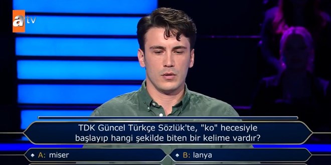 T�rk�e S�zl�k'te, 'ko' hecesiyle ba�lay�p hangi �ekilde biten bir kelime vard�r?