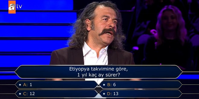 Etiyopya takvimine g�re, 1 y�l ka� ay s�rer?