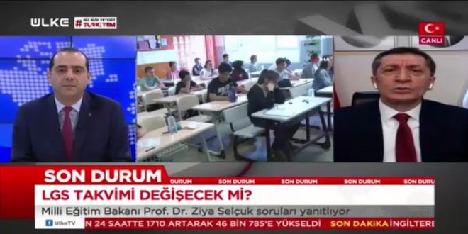 Ziya Sel�uk, LGS'nin a��k havada yada statlarda yap�labilece�ini a��klad�