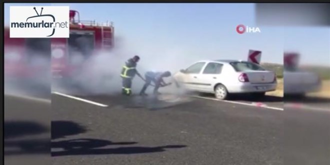 Mardin'de YKS'ye girecek ��renciyi ta���an ara� alev ald�