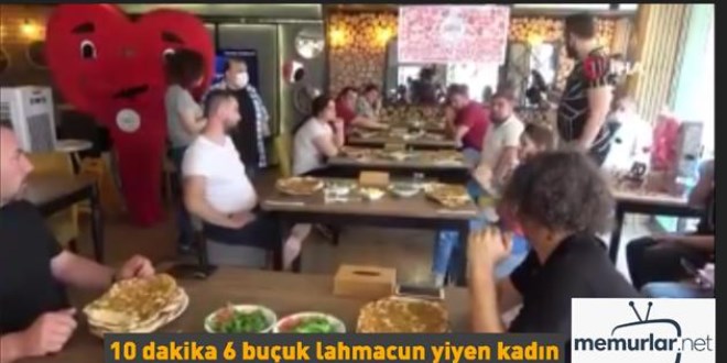 10 dakika 6 bu�uk lahmacun yedi, televizyon kazand�