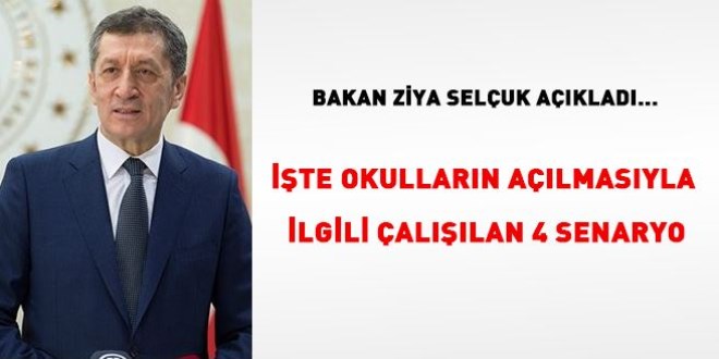 Bakan Sel�uk a��klad�... ��te okullar�n a��lmas� ile ilgili �al���lan 4 senaryo