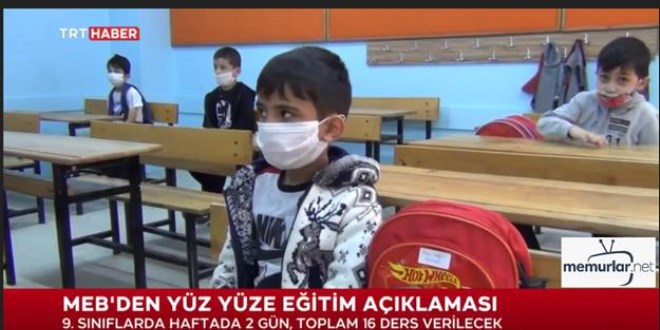 5 ve 9. s�n�flarda y�z y�ze e�itimin detaylar� netle�ti