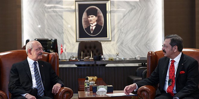 K�l��daro�lu, TOBB Ba�kan� Hisarc�kl�o�lu'nu ziyaret etti