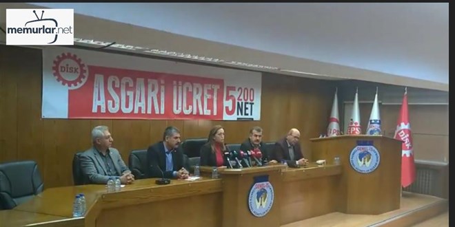 D�SK, asgari �cret talebini a��klad�