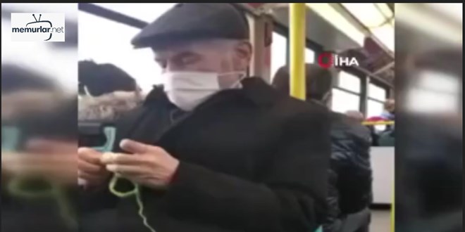 �rg� �ren fenomen amca yine belediye otob�s�nde kameraya yans�d�