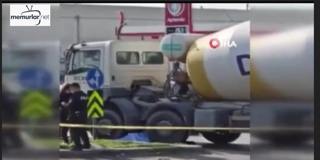 Yolun kar��s�na ge�mek isterken beton mikserinin alt�nda kald�