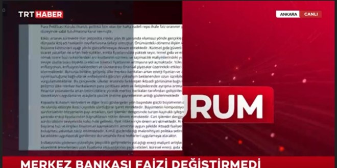 Merkez Bankas� faizi de�i�tirmedi