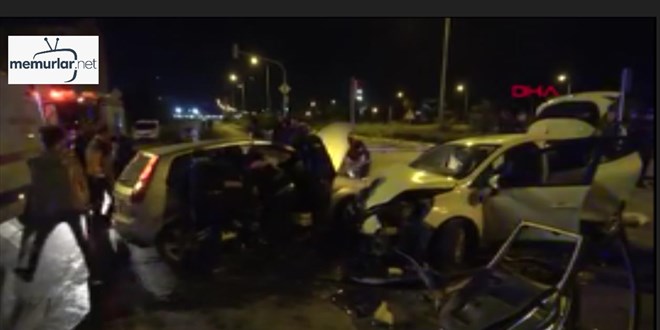 �ki otomobilin �arp��mas� sonucu 1 ki�i �ld�, 6 ki�i yaraland�