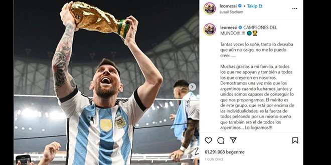 Messi'nin D�nya Kupas� foto�raf� rekor k�rd�